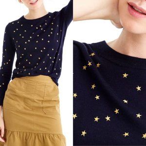 J. Crew Navy Tippi Sweater Embroidered Stars